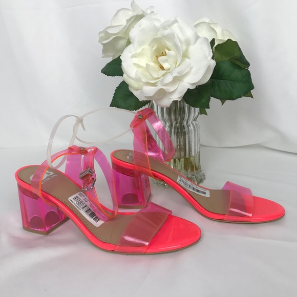 Gianni Bini Shoes - Gianni Bini Day-glow Pink Jelly/Acrylic Sandals